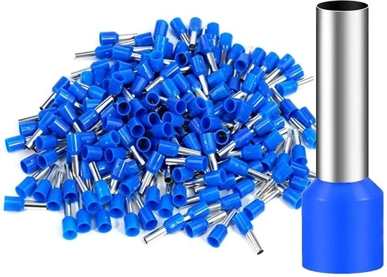 100 pezzi di manopole di attacco 6 mm2 12 mm parzialmente isolate - Blu
