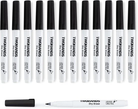Stilografiche per Whiteboard - Umidificabili - 12 pezzi - Nero