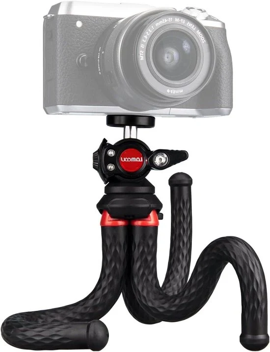Mini treppiede per fotocamera e videocamera - flessibile e leggero - 1 pezzo - nero