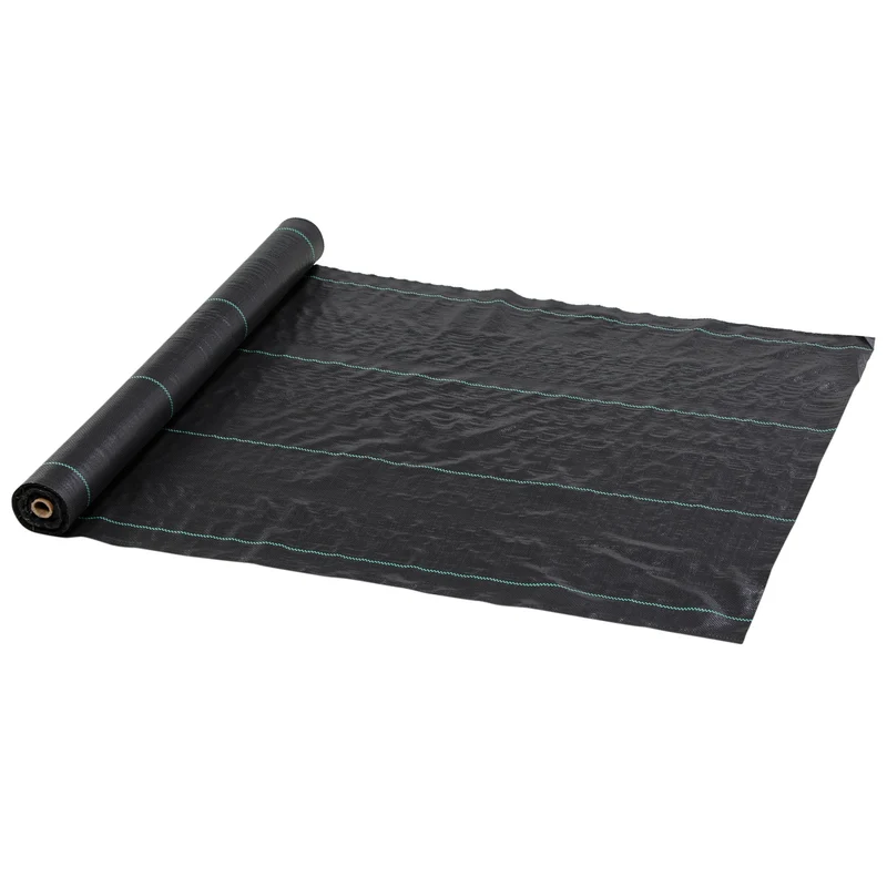 Telo per Pacciamatura 100x1 m Traspirante e Anti-UV in Polipropilene Nero