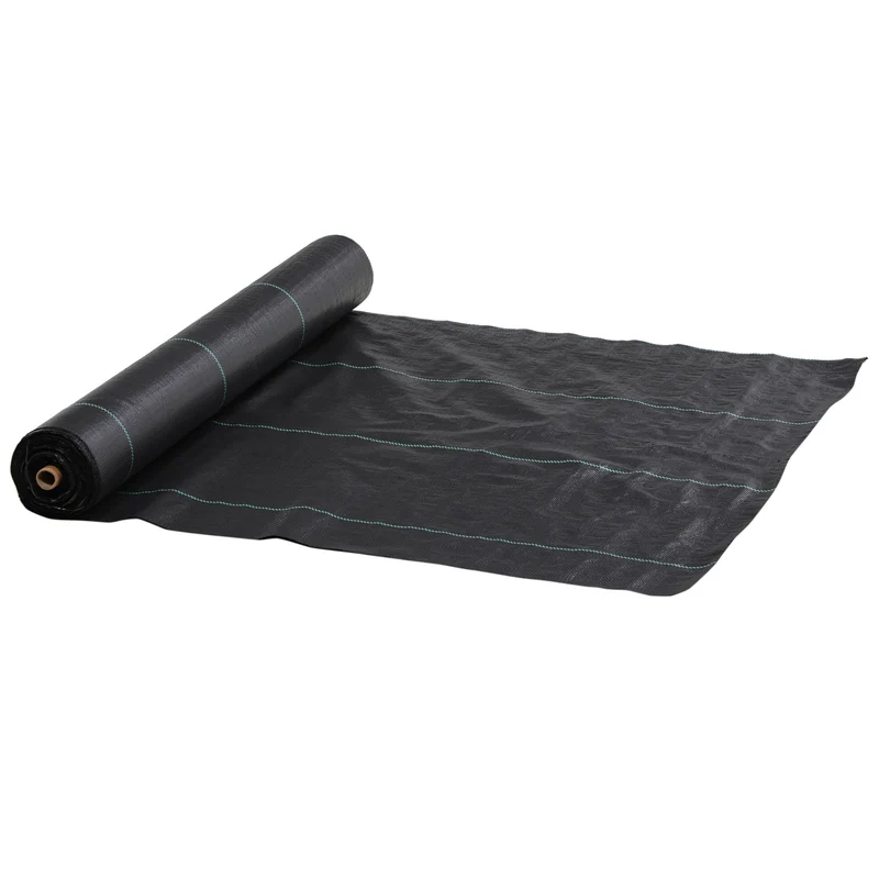 Telo per Pacciamatura 100x2 m Traspirante e Anti-UV in Polipropilene Nero