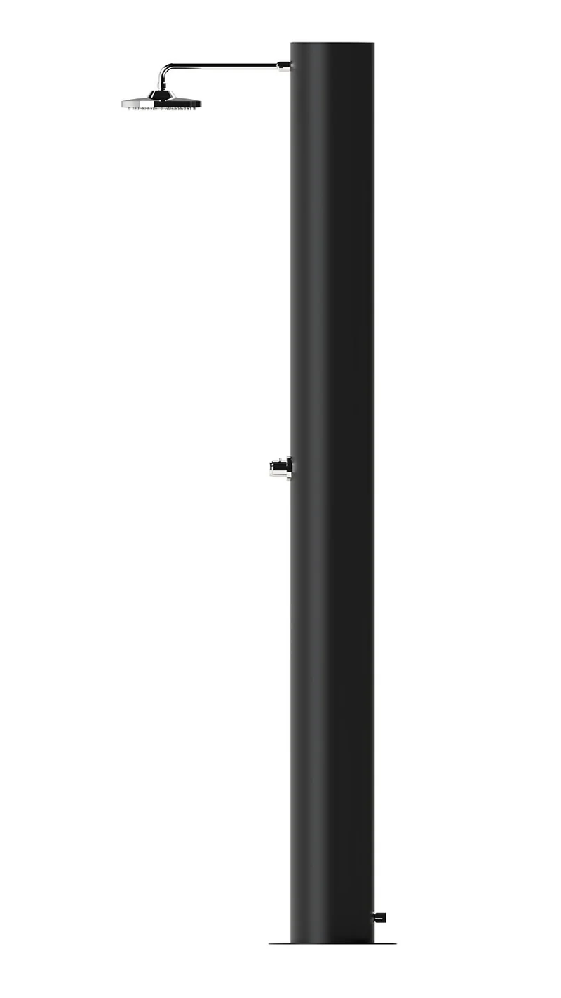 Doccia Solare da Giardino 70 L Soffione Eco Rain e Miscelatore Temporizzato Arno TN Nero Opaco