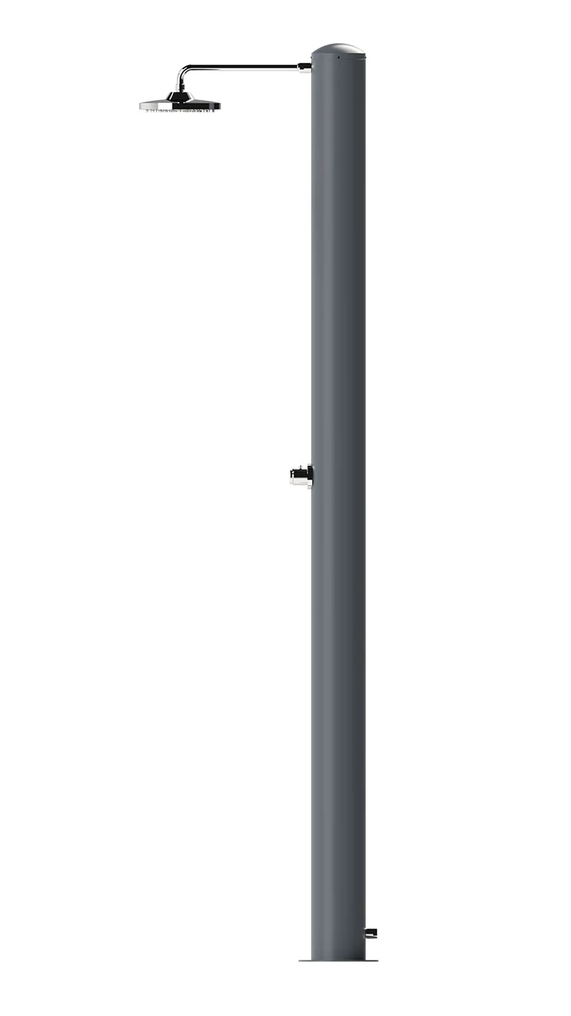 Doccia Solare da Giardino 28 L Soffione Eco Rain e Miscelatore Temporizzato Tevere TA Grigio Ardesia