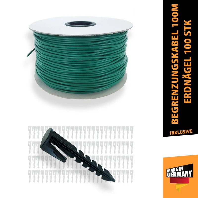 Filo di confine 100m + 100 picchetti per tosaerba robot - Made in Germany