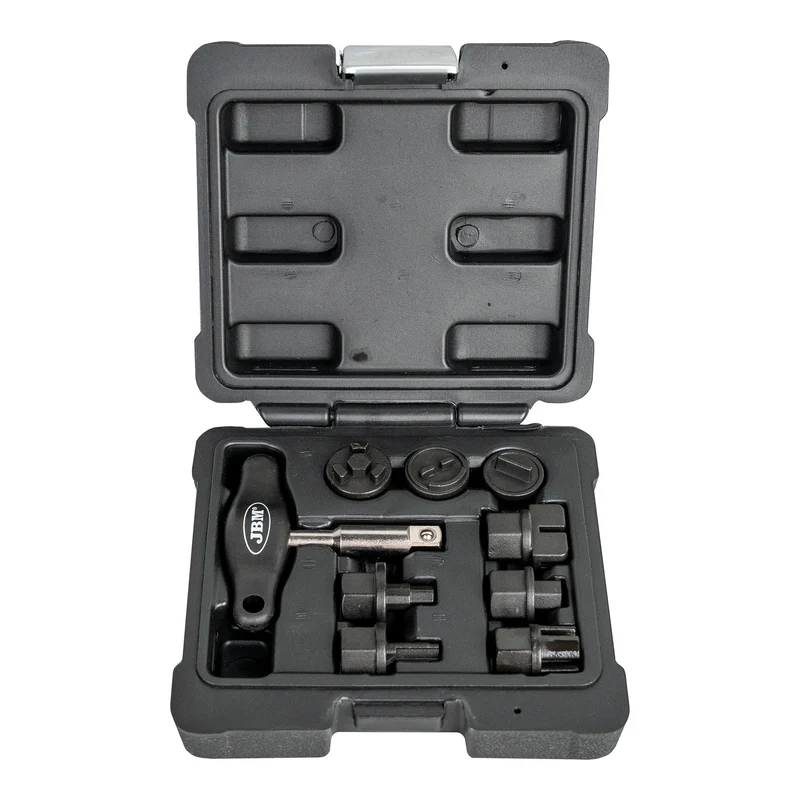 KIT RIMOZIONE TAPPI DELLO SCARICO D’OLIO IN PLASTICA (9 PZ) 54538 JBM