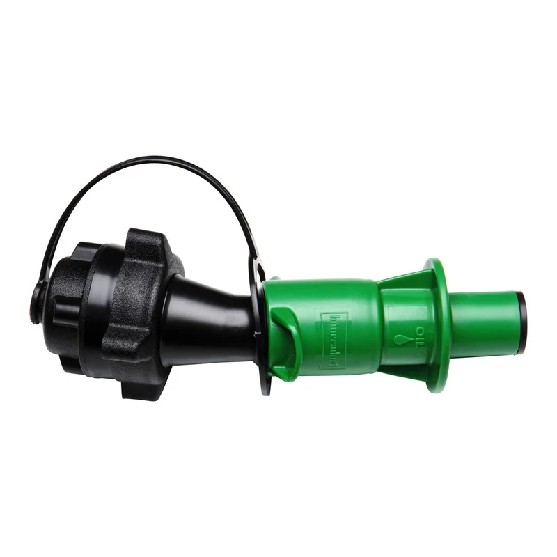 Sistema di riempimento di sicurezza per olio adesivo per catene nero/verde