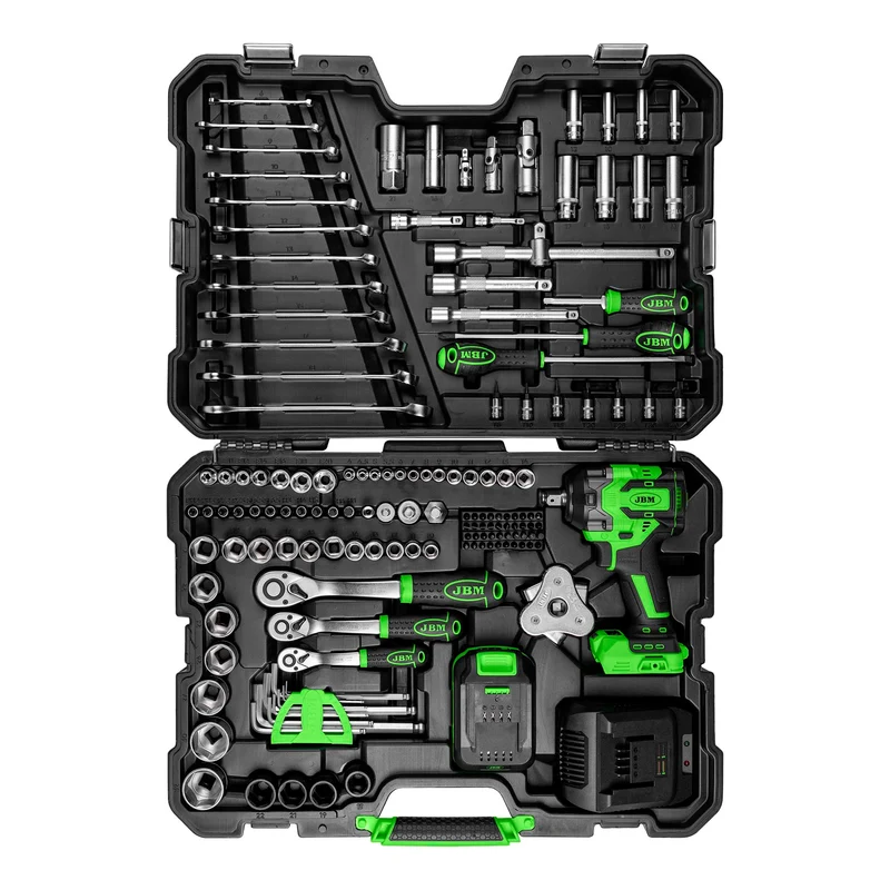 VALIGETTA CON ATTREZZI AVVITATORE AD IMPULSI BRUSHLESS A BATTERIA 800NM 54863 JBM