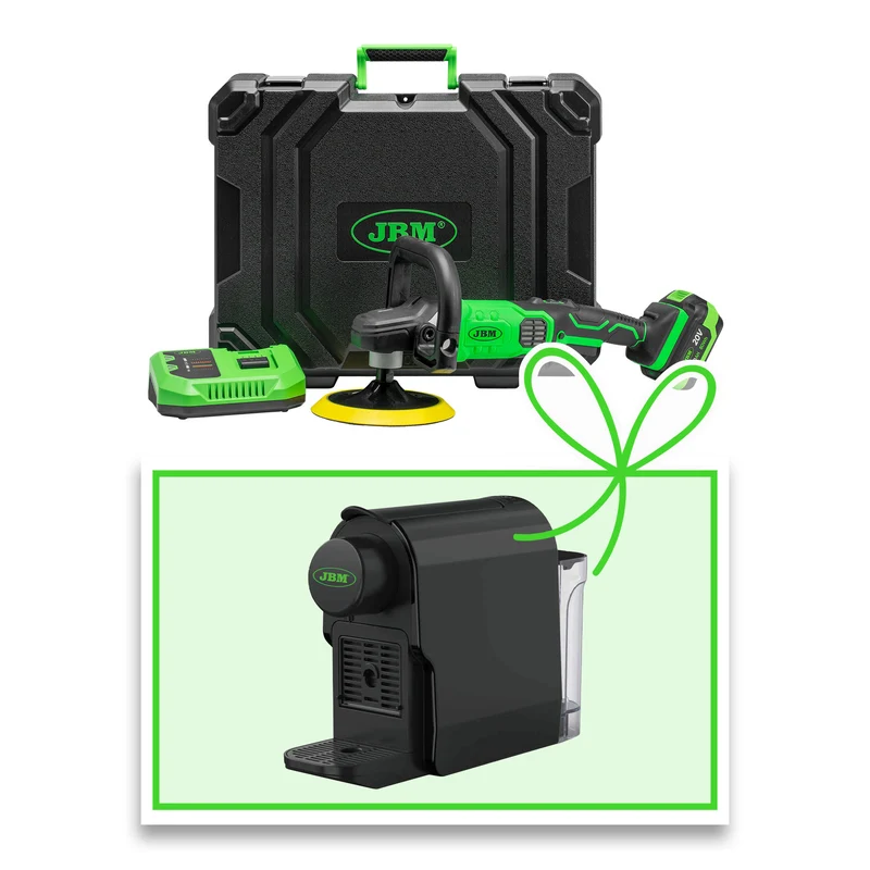 LUCIDATRICE BRUSHLESS A BATTERIA CON CUSTODIA JBM 60009C 4AH SET + MACCHINA DEL CAFFE'