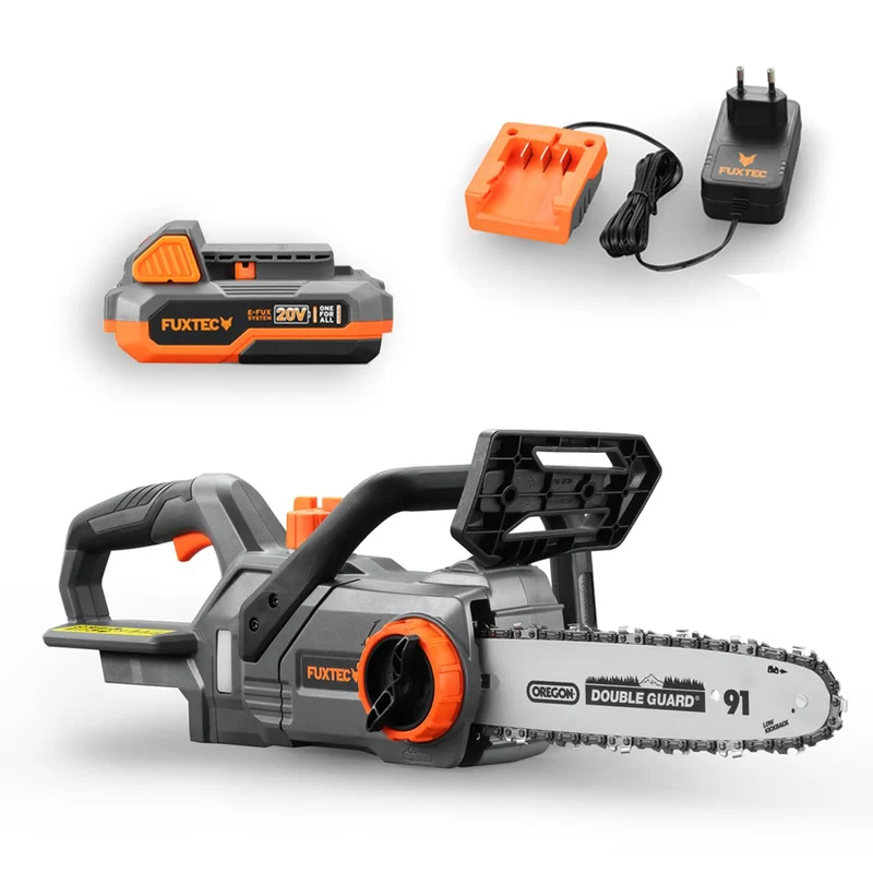 Motosega a batteria 20V FUXTEC FX-E1KS20 Set con batteria 2Ah e caricabatterie 1A