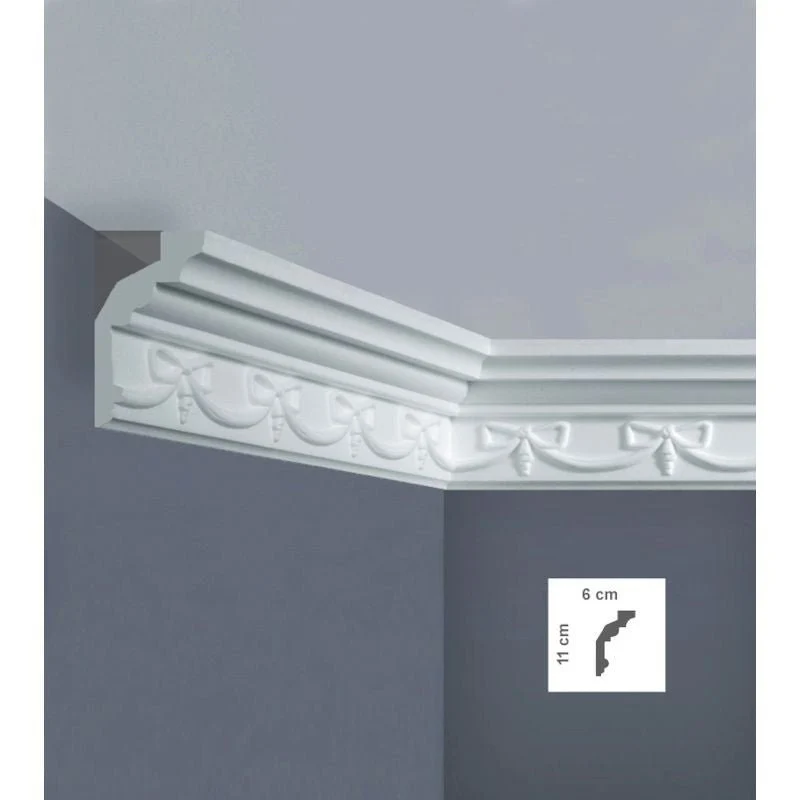 Cornice Decorativa EP6L in Polistirene per Soffitti | Bovelacci -5pz