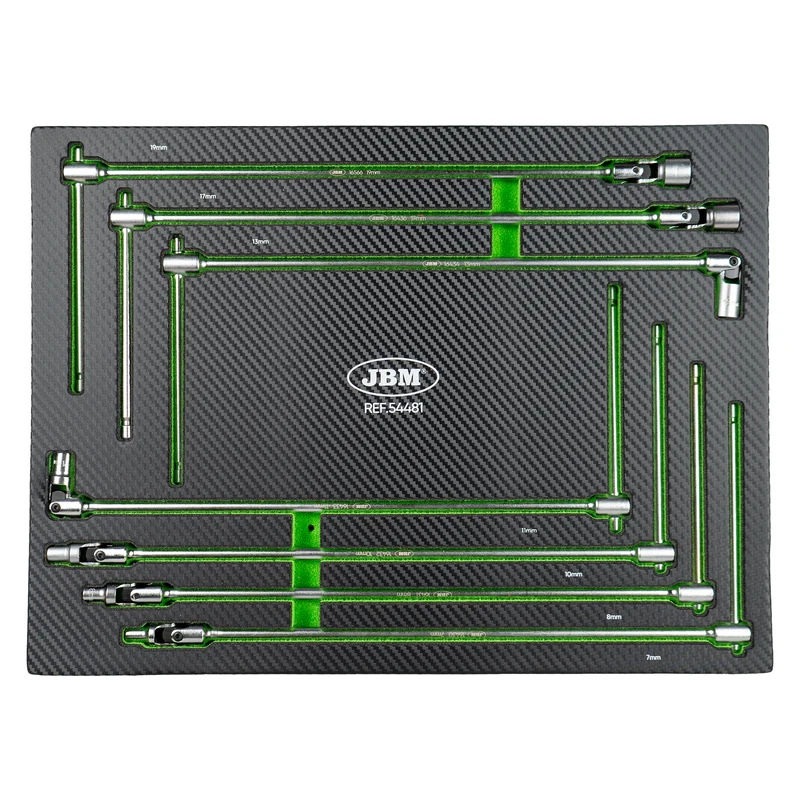 MODULO DI 7 CHIAVI A SNODO CON IMPUGNATURA A T (7-19 MM) 54481 JBM