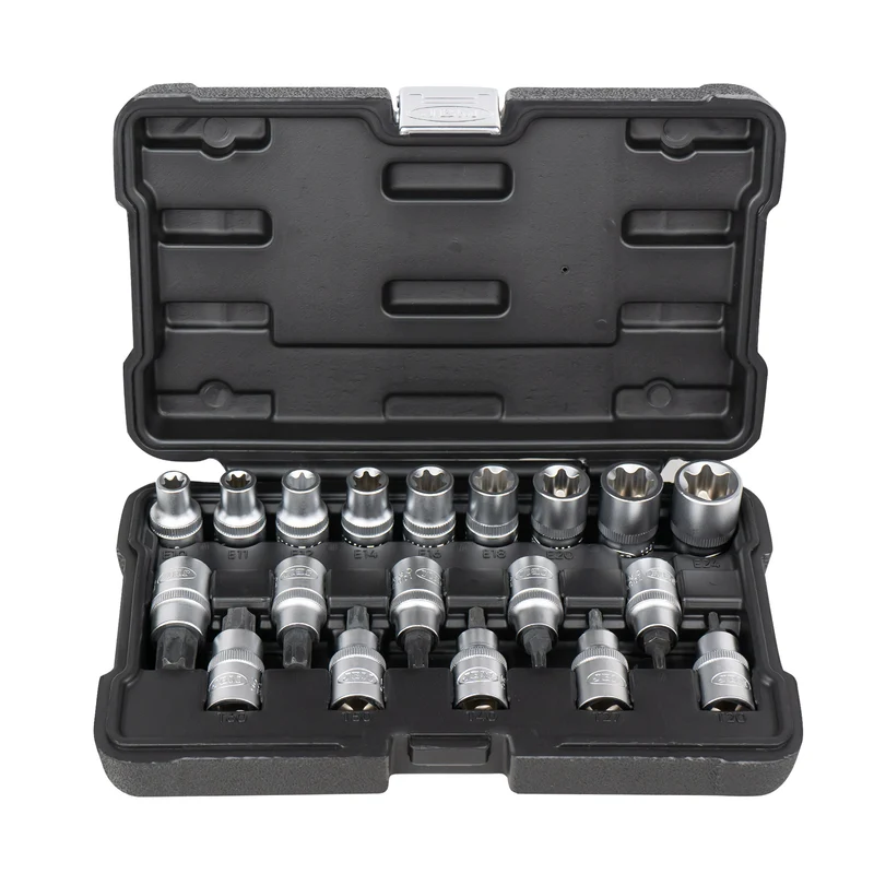 SET DI 19 BUSSOLE E INSERTI TORX 1/2" 54266 JBM