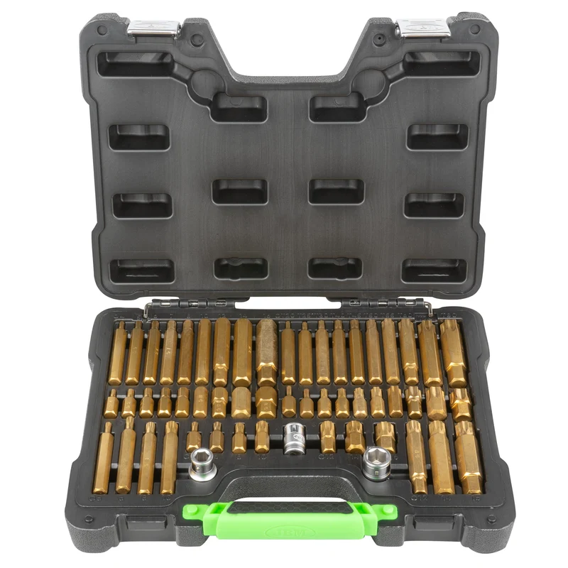 VALIGETTA DI 55 PEZZI CON INSERTI ESAGONALI, A 12 CANTI E TORX E ADATTATORI 1/2" E 3/8" 52753 JBM