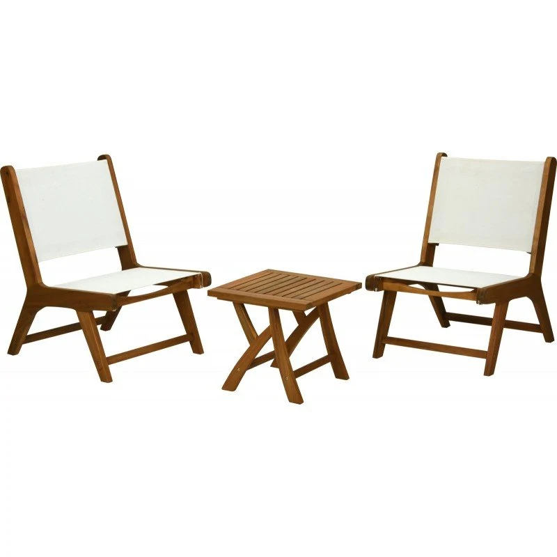 Set Giardino 3pz Acacia Bianco