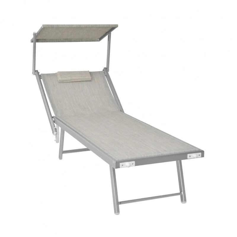 Lettino prendisole grigio Spiaggia Pro Xone