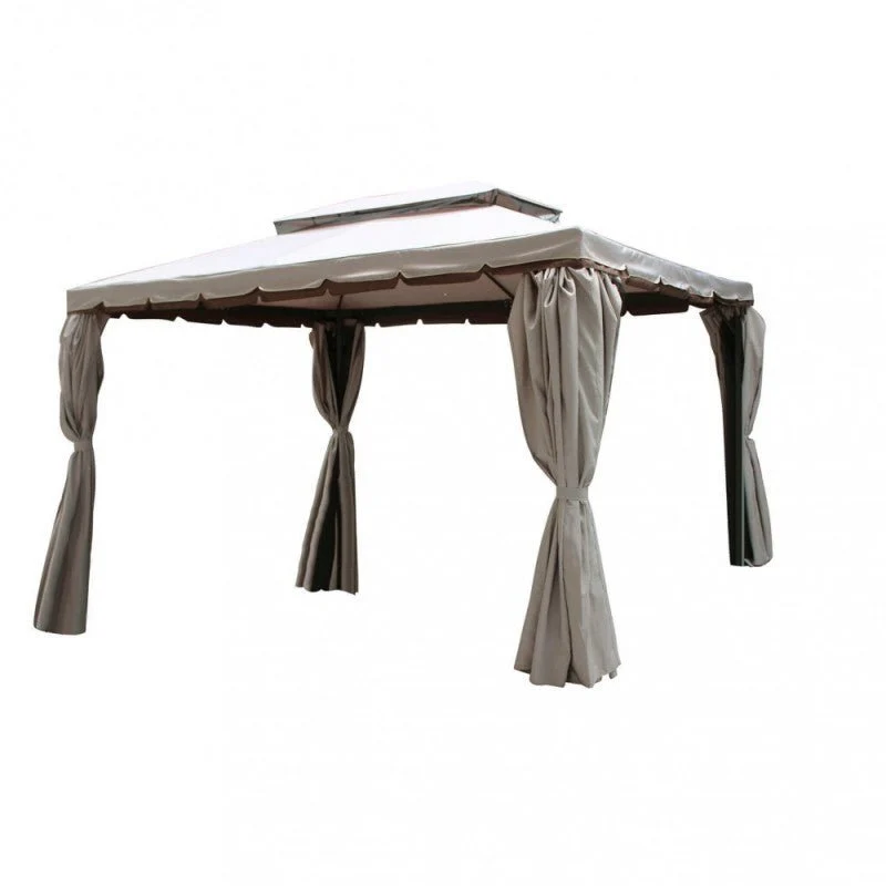 Gazebo fisso 3x4 con tende laterali Avana