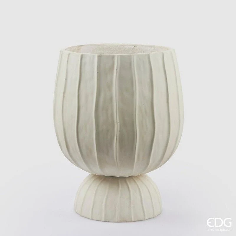 Vaso Righe Bombato con piede H45cm EDG