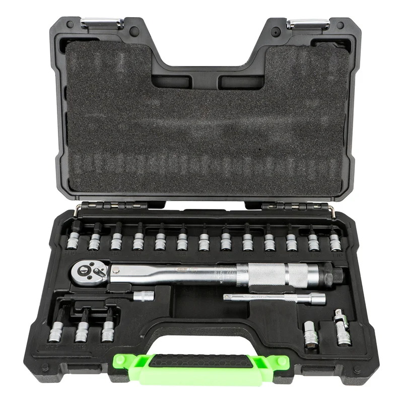 SET DA 21 PUNTE E ADATTATORI 1/4" CON CHIAVE DINAMOMETRICA 54269 JBM