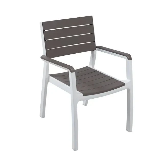 Poltrona da giardino con braccioli grigio/bianco Harmony