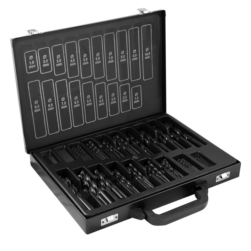 SET DI PUNTE AD ELICA HSS 4241, 1-10 MM, NERO 53851 JBM