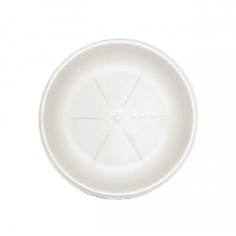 Sottovaso rotondo in plastica bianco
