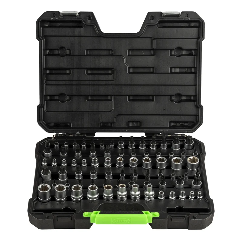 VALIGETTA DI 77 PEZZI CON BUSSOLE E INSERTI TORX/TORX PLUS 54539 JBM