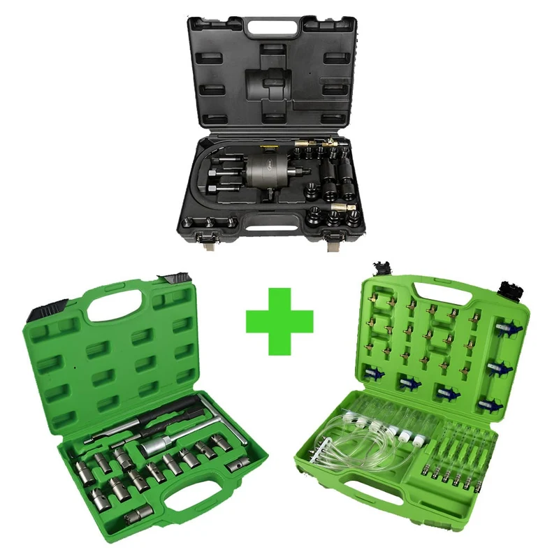ESTRATTORE PNEUMATICO INIETTORI 54186 + SET SMERIGLIATORE INIETTORI 52813 + TESTER 51493 JBM