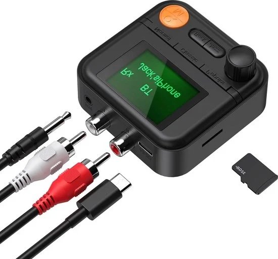 Adattatore Bluetooth 3 in 1 Ricevitore 52 Pollici Schermo Adattatore Audio senza Fili con Cavo Aux 35mm & RCA