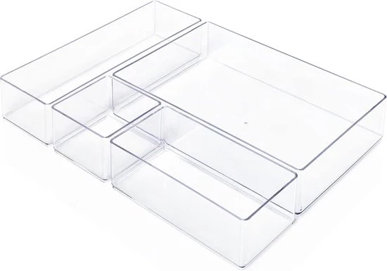 Organizzatore antiscivolo a 4 pezzi trasparente