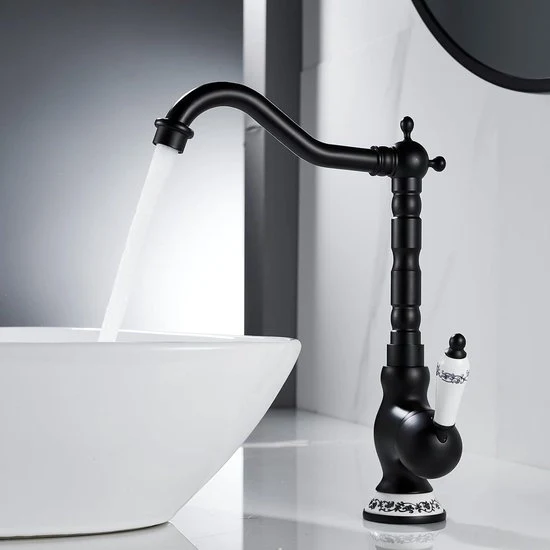 Mangiatore di acqua per lavabo - stile retro - nero - ottone