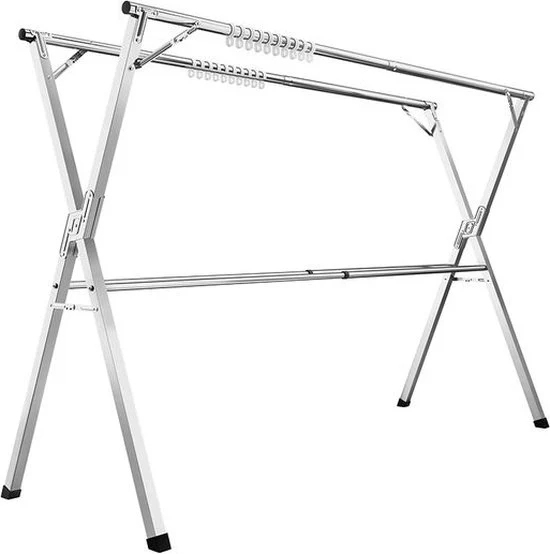 Droogrek Inclinabile - Stante - 133-200 cm Estensibile - Argento