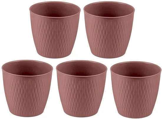 Set di 5 vasi per piante - versatile e stile - rossobruno - plastica