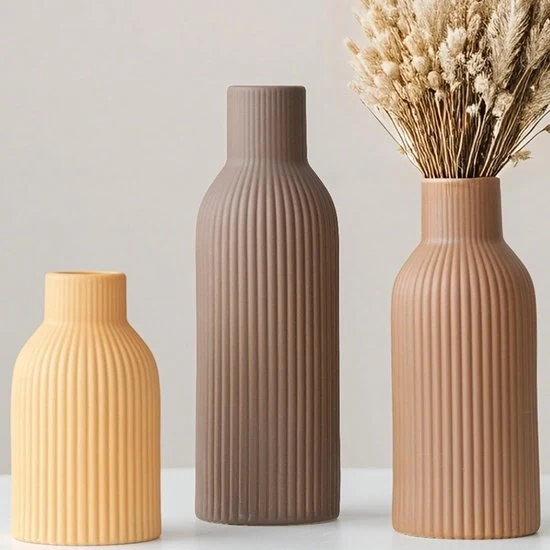 Set di vasi 3 pezzi moderni - design elegante - tonalità pastello - ceramica