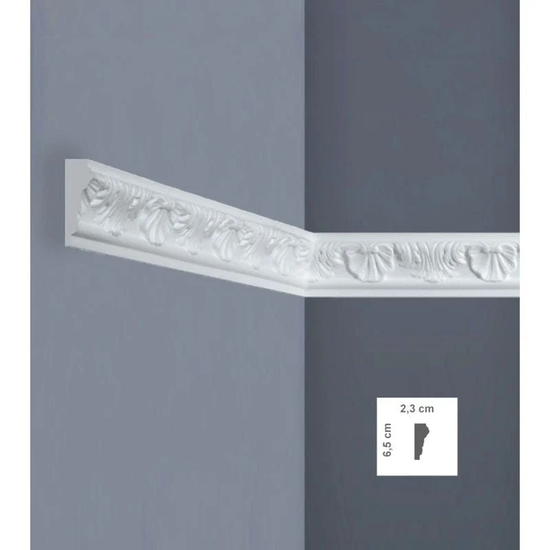 Cornice Decorativa EC3L in Polistirene per Soffitti | Bovelacci -5pz