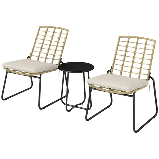 Mobili da Giardino in Rattan - Resistente alle Piogge - Stivabile - 2 Sedili - Tavolo