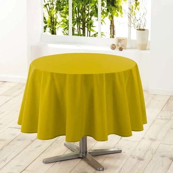 Tavolo rotondo coprifuoco Unico Essenziale colore miele - 180 cm - 100% poliestere