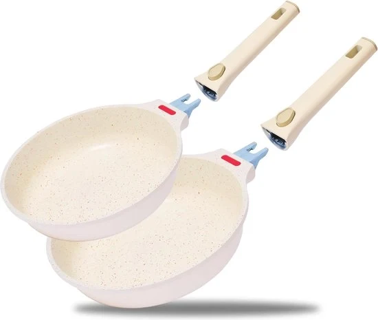 Set di Pannini - 4 pezzi con Manici Removibili | 20/28 cm | Antiforatura | Resistente al Forno | Adatto per Induzione