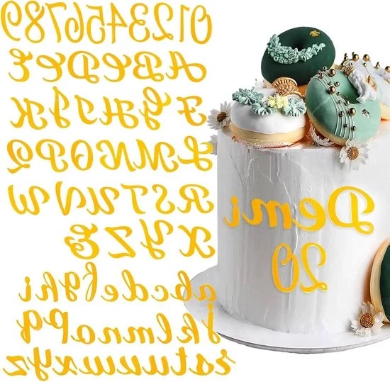 Decorazioni per torta alfabeto A-Z e numeri 0-9 per compleanni, matrimoni e feste.