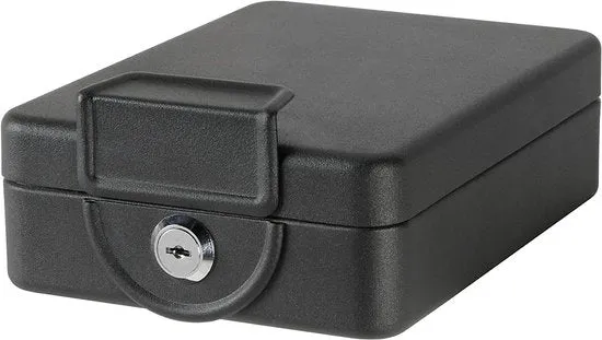 Cassaforte a viti con cassettino scorrevole - Ideale per sotto il tavolo - 1 pezzo - Nero - 16 cm