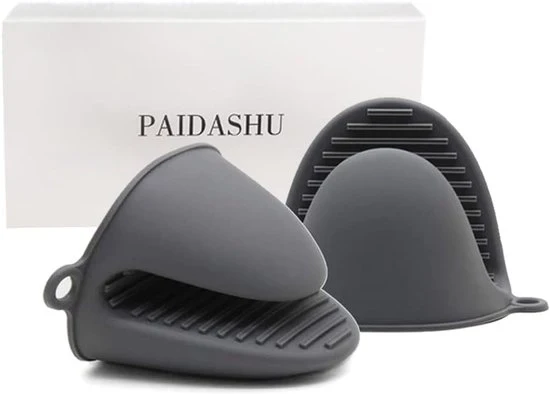 Manopole per forno resistenti al calore - per cucina e grigliata - 1 pezzo - Grigio - Silicone
