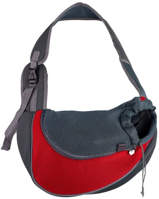 Sacca per animali adattabile Sacca per cani per piccoli animali con rete respirabile Borsa per cani portatile per mercato all'aperto (S: consigliata per animali che pesano meno di 5 libbre) - rosso