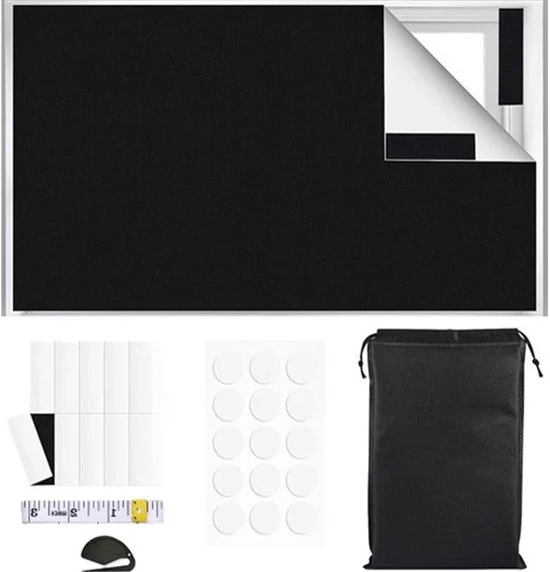 Tende da Parete Portatile - Nessuna Trapanatura Necessaria - Adatto per Camera da Letto, Camera dei Bambini, Loft, Camper - Con Colla Super e Nastro Adesivo - 150x100cm - Nero