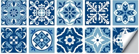 Set di 10 adesivi per parete in PVC autoadesivi 15 x 15 cm decorazione per parete adesivi per parete acqua-resistente per uso interno, ideali per soggiorno, cucina, bagno, decorazione.