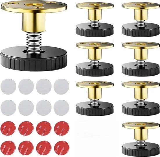 8 pezzi di gambe regolabili per mobili, 47-64 mm gambe per mobili con piedini resistenti alle abrasioni per armadi, gambe del letto, tavoli, divani - nero - 47mm