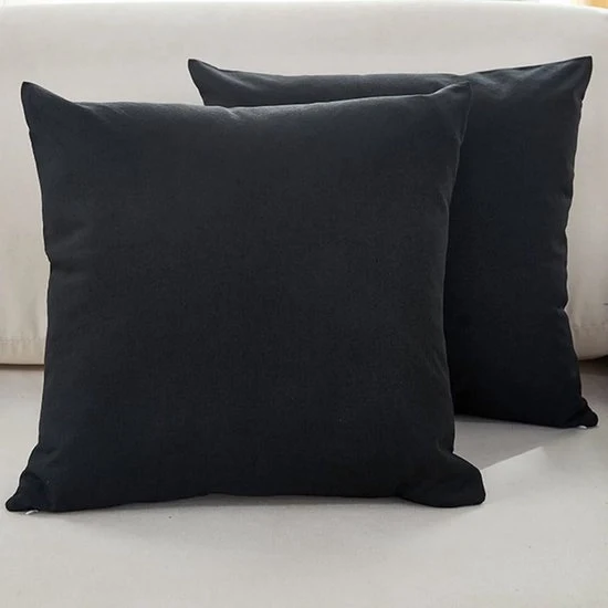 Set di cuscini per divani - Set da 2 - Cuscini di seta fine - Cuscini decorativi comodi - Siercuscini moderni - Per divano Sala soggiorno Terrazza - 50x50cm - Nero