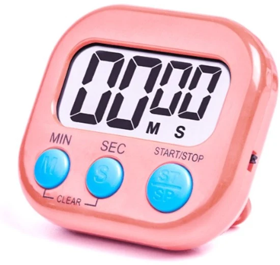 Pari di sveglia digitale per cucina grande numeri sveglia sonora con retro magnetico per cottura - rosa - 7.3x6.5mm