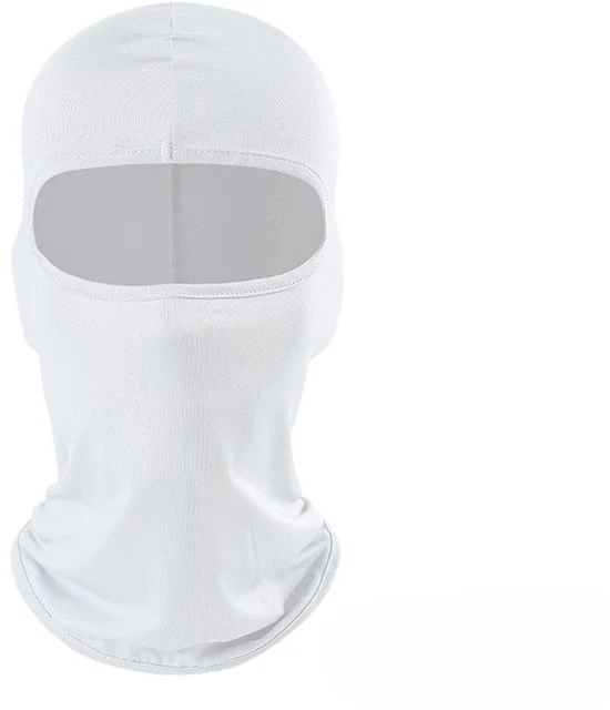 Due pezzi di maschera per vento per bicicletta, copertura completa di guaina respirante per collo sportivo, copertura per motocicletta crema solare per capelli, adatta per uso esterno in bicicletta - Bianco