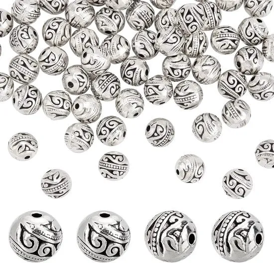 Spaziatori in acciaio inossidabile antico - 60 pezzi - per gioielli - 8mm - finitura antica