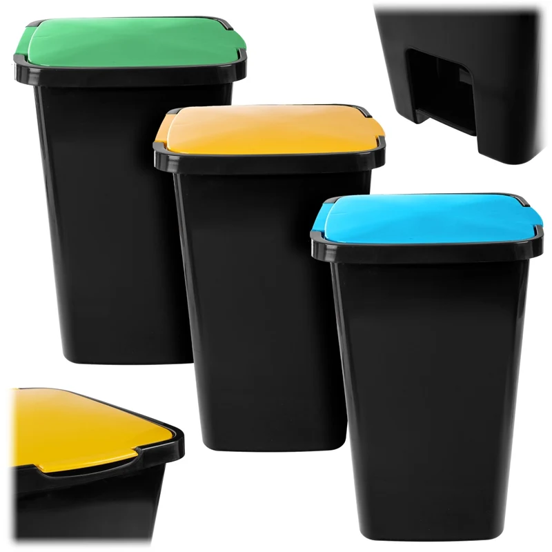 KADAX Zestaw koszy Sorta 45L czarno-zielony 47165