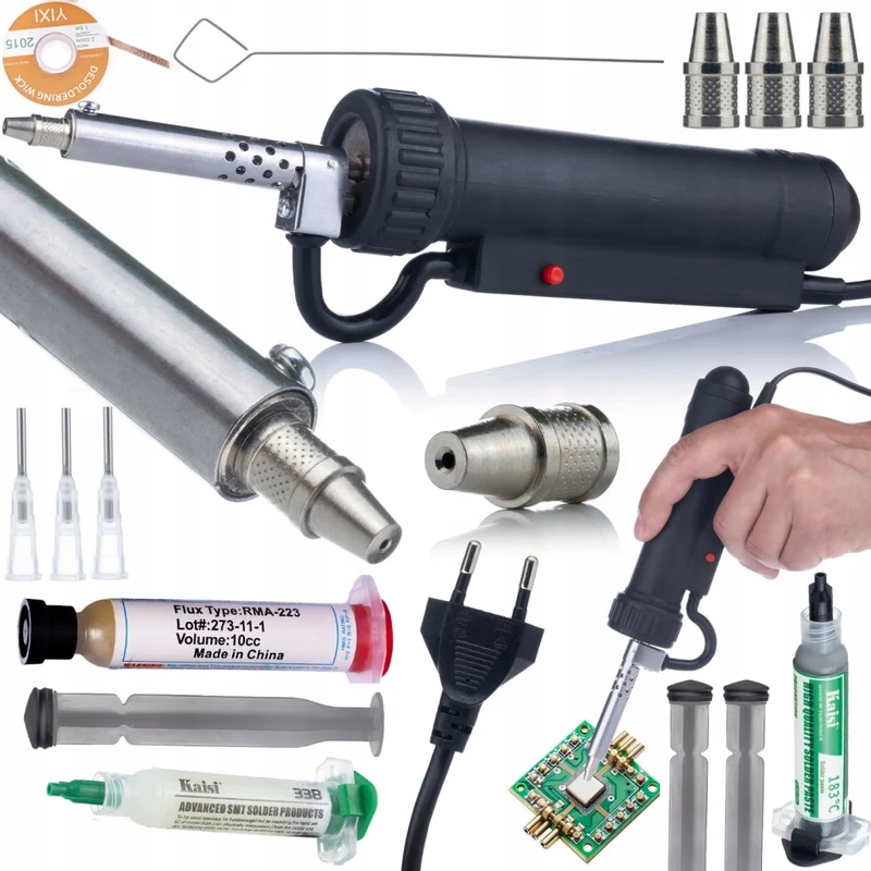 Elettrica Dissaldatrice Manuale 350W – Alta Potenza e Precisione | Set Completo con Flux e Cavo | Ideale per Elettronica